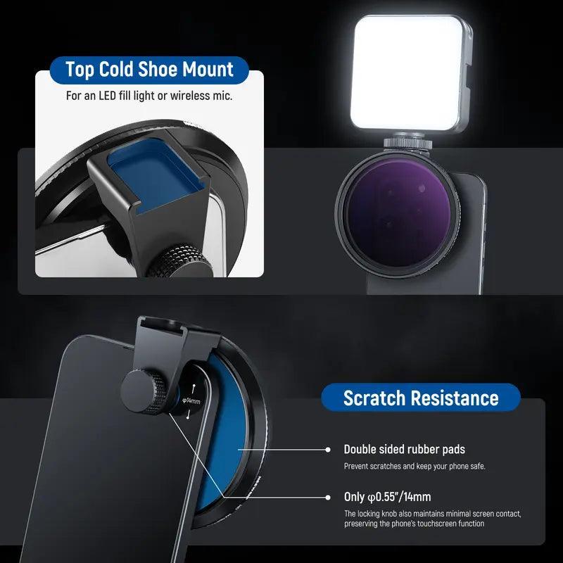 NEEWER Clip on 67Mm ND2-32 Magnetic Phone Lens Filter Kit - Evallys.com # #