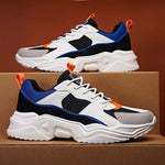 Breathable Sneakers] Chunky Breathable Mesh Sneakers | Men's White & Teal Casual Sneakers with EVA Sole,Design for All Season