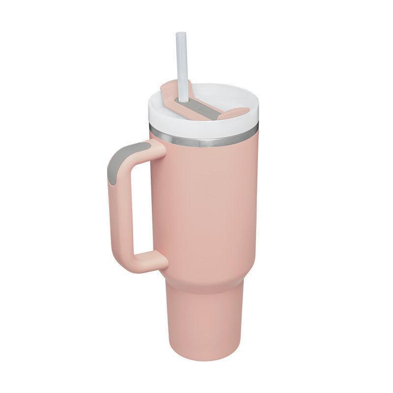 40 Oz Tumbler With Handle Straw Insulated, Stainless Steel Spill Proof Vacuum Coffee Cup Tumbler With Lid Tapered Mug Gifts For Valentine Lover Suitable For Car Gym Office Travel - Evallys.com # #