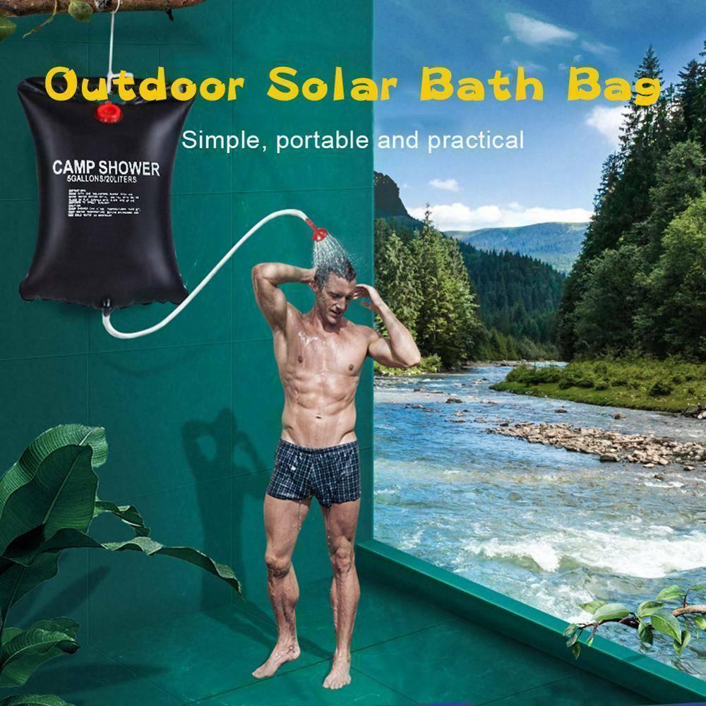 20L Camping Shower Portable Compact Solar Sun Heating Bath Bag Outdoor Travel - Evallys.com # #