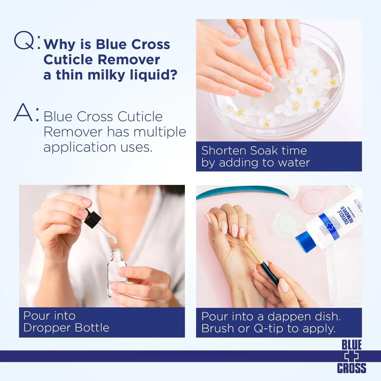 Blue Cross Professional Nail Care, Hydrating, Moisturizing, Strengthening Liquid Cuticle Remover + Softener with Lanolin for Brittle Nails, Hang Nails + Dry Cuticles, Made in USA, 6 ounce 6 Fl Oz (Pack of 1) - Evallys.com # #