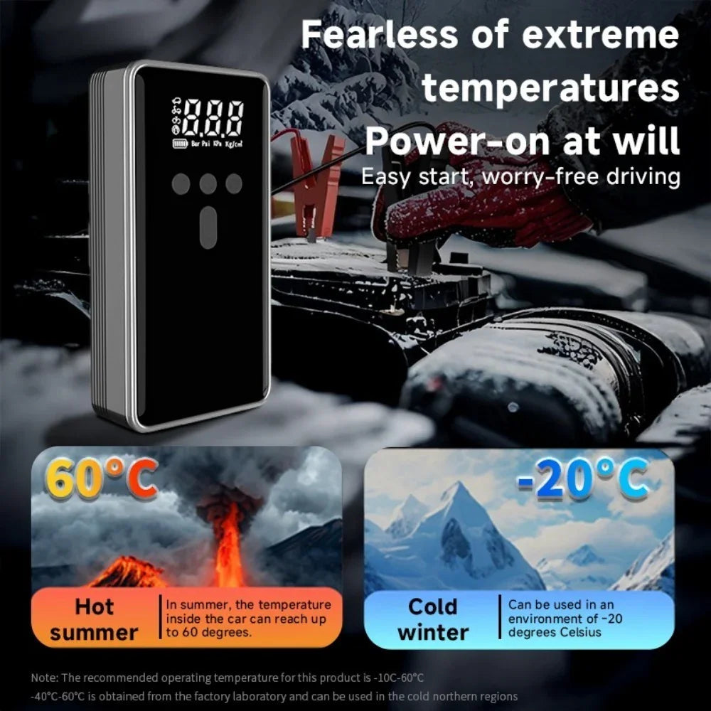 Car Battery Starter With Air Compressor 12V 2000A Car Battery Starter Digital Tire Inflator - Evallys.com
