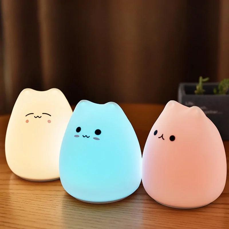 Colorful Cat LED Silicone Night Light - Evallys.com # #