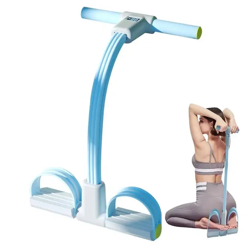 Foot Pedal Resistance Band 6 - Tube Elastic Yoga Strap Resistance Band LED Display Bodybuilding Expander Fitness Equipment For - Evallys.com