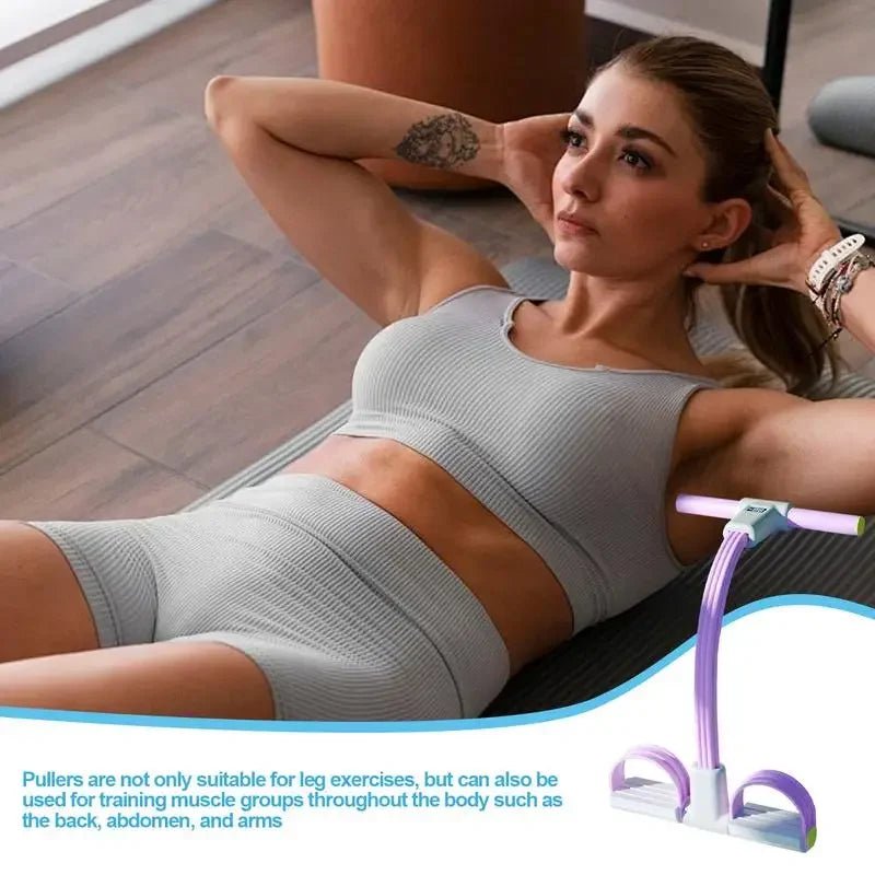 Foot Pedal Resistance Band 6 - Tube Elastic Yoga Strap Resistance Band LED Display Bodybuilding Expander Fitness Equipment For - Evallys.com