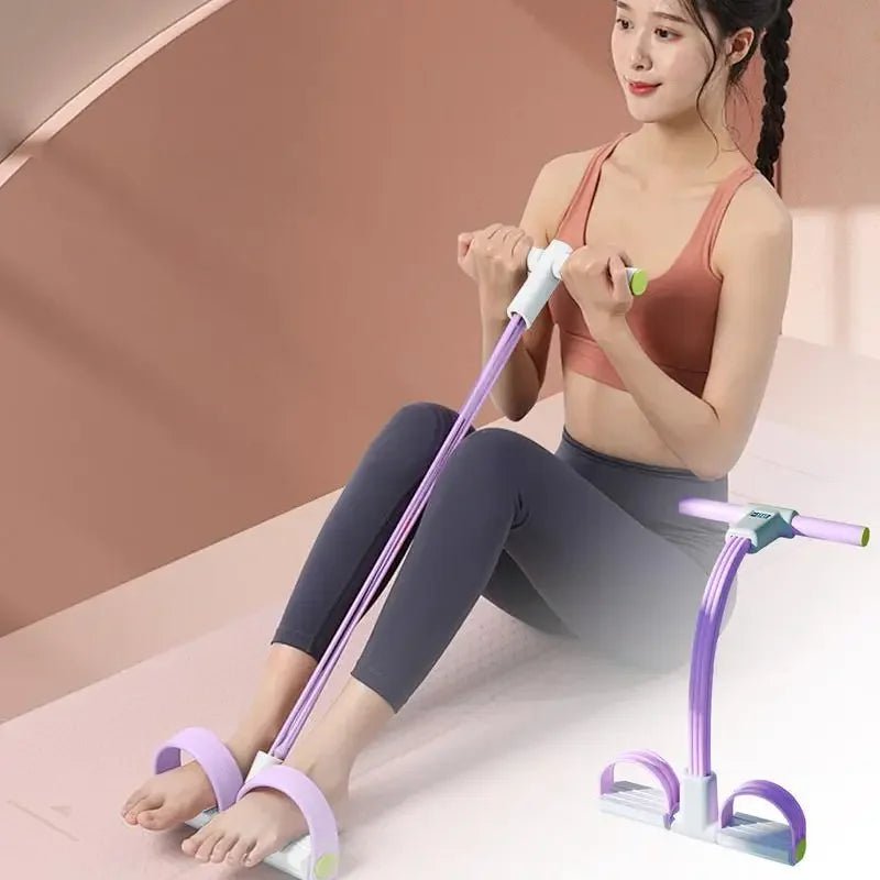 Foot Pedal Resistance Band 6 - Tube Elastic Yoga Strap Resistance Band LED Display Bodybuilding Expander Fitness Equipment For - Evallys.com