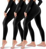 3 Pack Leggings for Women-No See-Through High Waisted Tummy Control Yoga Pants Workout Running Legging Assorted23 Large-X-Large - Evallys.com