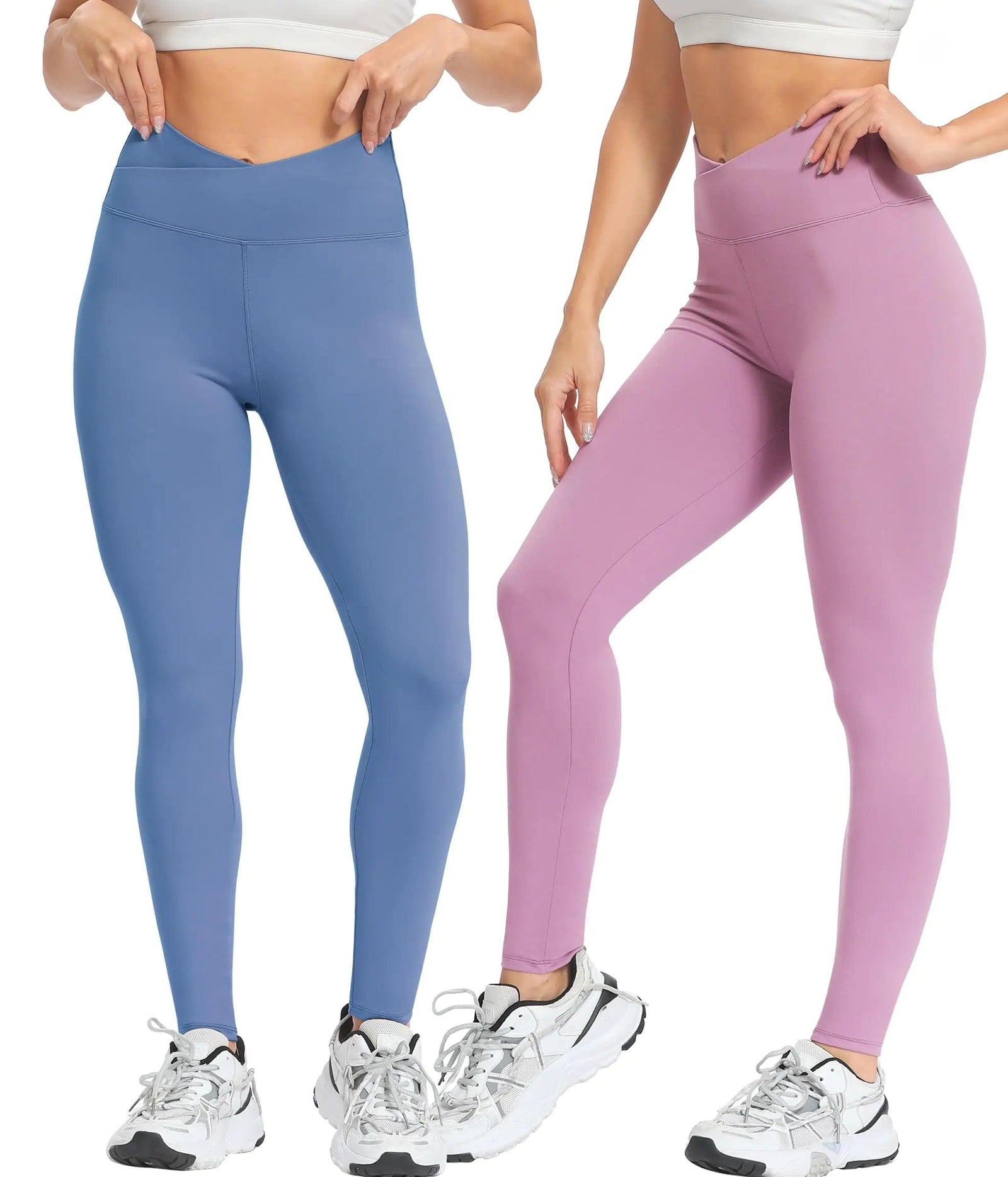 Natural Feelings Buttercloud High Waisted Leggings for Women Ultra Soft Stretch Opaque Slim Yoga Leggings Cross Waist-3 Pack-black/Ins Blue/Lavender Large-X-Large - Evallys.com # #