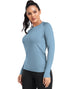 TELALEO 4 Pack Women's Compression Shirt Long Sleeve Performance Workout Baselayer Athletic Top Sports Gear Large Long Sleeve-black+grey+blue+purple - Evallys.com # #