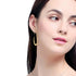 Lightweight Teardrop Hoop Earrings for Women - 14k Gold/White Gold Plated Large Oval Pull Through Hoop Earrings High Polished Statement Jewelry Gift for Women - Evallys.com # #