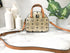 MCM Berlin Gold Leather Mini Round Top Tote Crossbody - Evallys.com # #