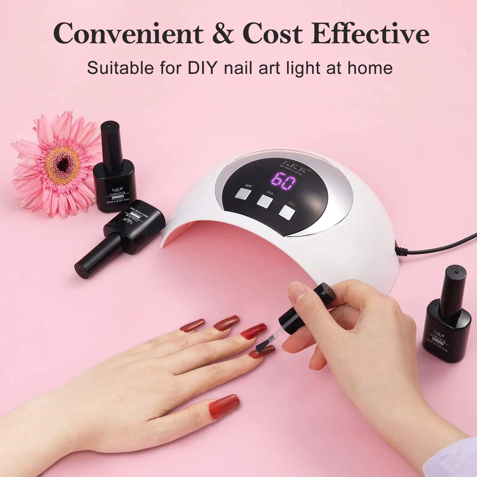 Wisdompark UV LED Nail Lamp, 54W UV Light for Gel Nails with Automatic Sensor/3 Timer Setting Professional Nail Dryer Gel Polish Curing Lamp Nail Art Tools (White) (54, Watts) 54 - Evallys.com