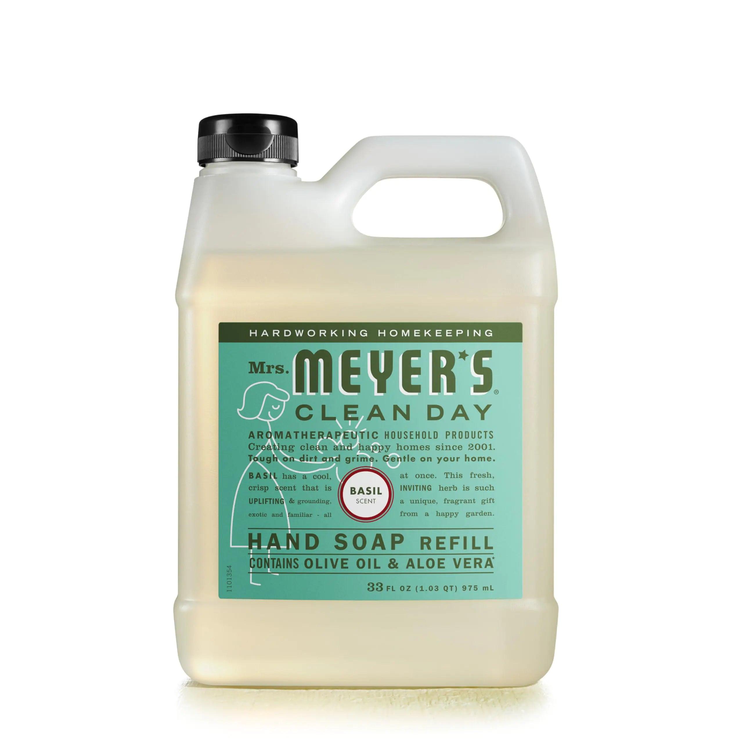 MRS. MEYER'S CLEAN DAY Hand Soap Refill, Made with Essential Oils, Biodegradable Formula, Basil, 33 fl. oz 33 Fl Oz (Pack of 1) - Evallys.com # #