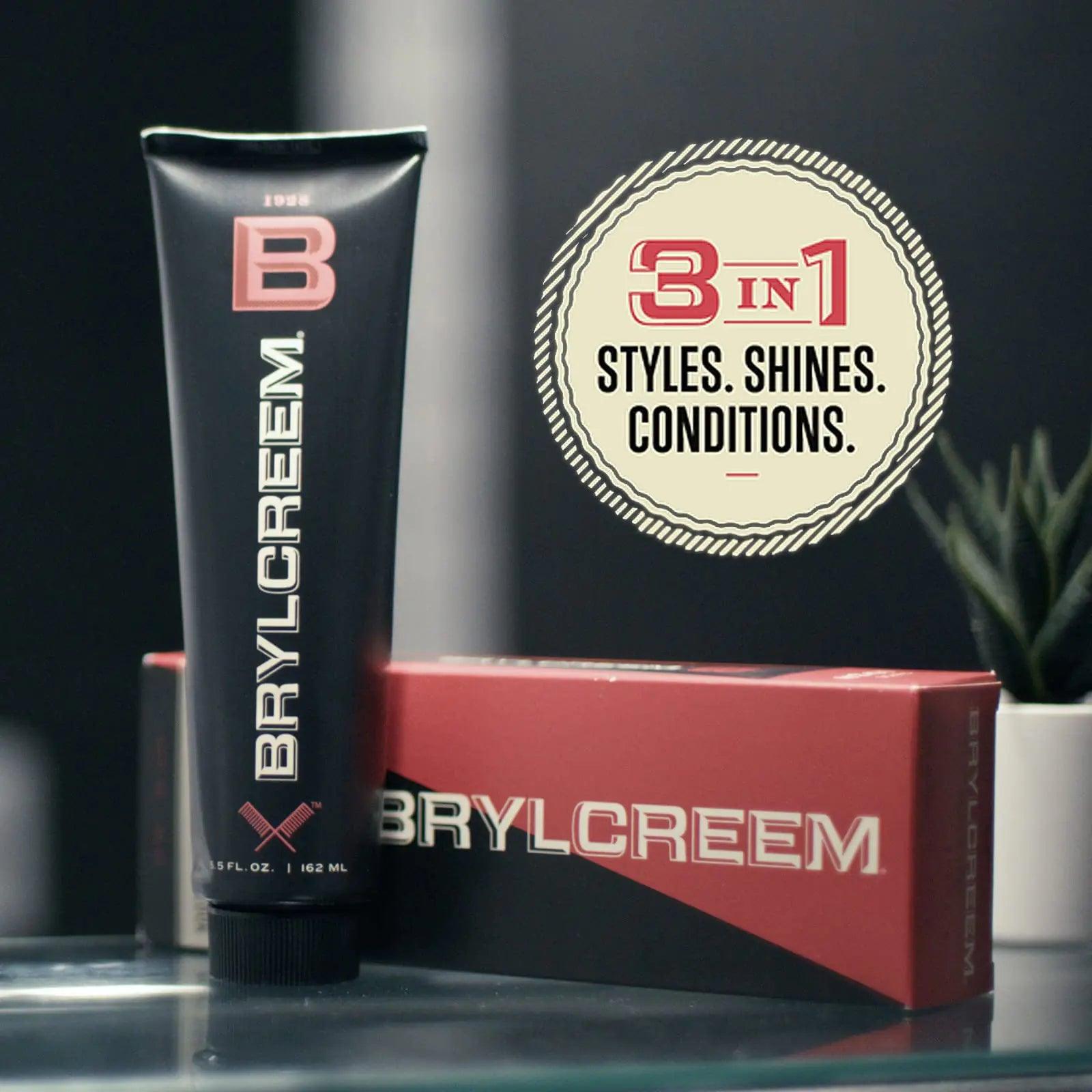 Brylcreem 3-in-1 Original High Shine Men's Hair Cream for Styling, Strengthening, and Conditioning, Alcohol-Free, 5.5 Ounce - Evallys.com # #