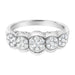 .925 Sterling Silver 1/2 cttw Lab Grown Diamond 5 Flower Ring (F-G Color, VS2-SI1 Clarity) - Evallys.com # #