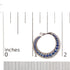 .925 Sterling Silver 2 3/4 Cttw Created Blue Sapphire Crescent Moon Disc Style Hoop Earrings - AAA Quality - Evallys.com # #