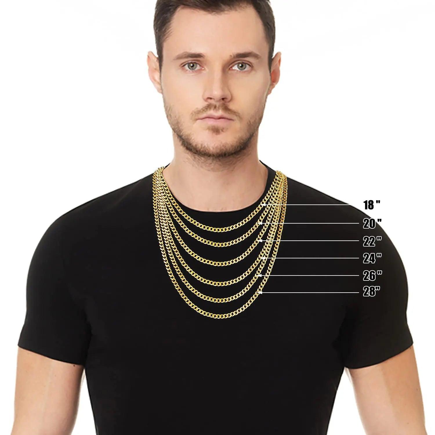 Fiusem 3.5mm Silver Tone/Black/14K Gold Plated Chains for Men, Mens Necklace Chains Stainless Steel Cuban Link Chain Necklace for Men, Mens Chain 16, 18, 20, 22, 24, 26, 28 Inch 28 inches 5mm gold - Evallys.com # #