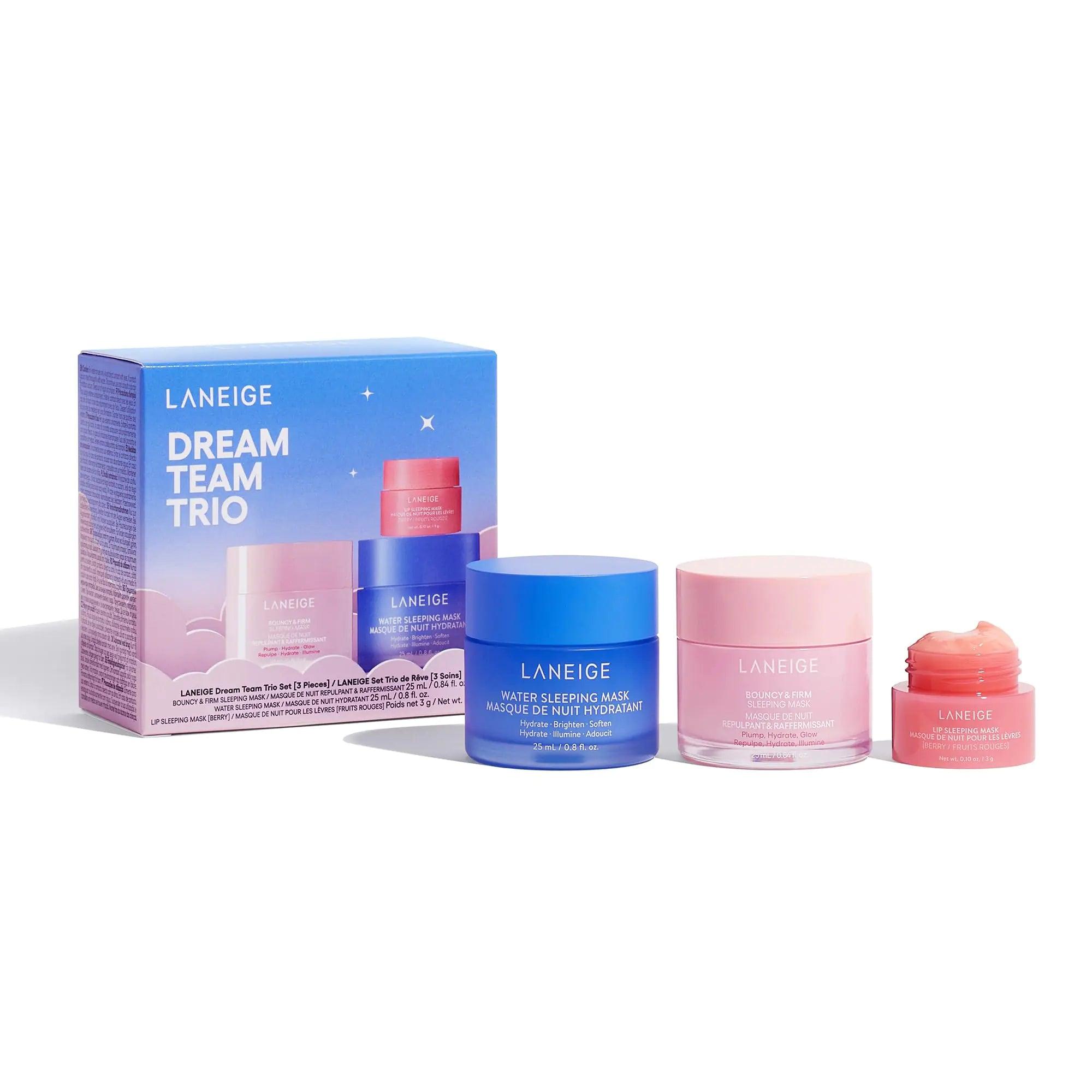 LANEIGE Water Sleeping Mask: Korean Overnight Mask, Squalane, Probiotic-Derived Complex, Hydrate, Barrier-Boosting, Visibly Smooth and Brighten Dream Team Trio - Evallys.com # #