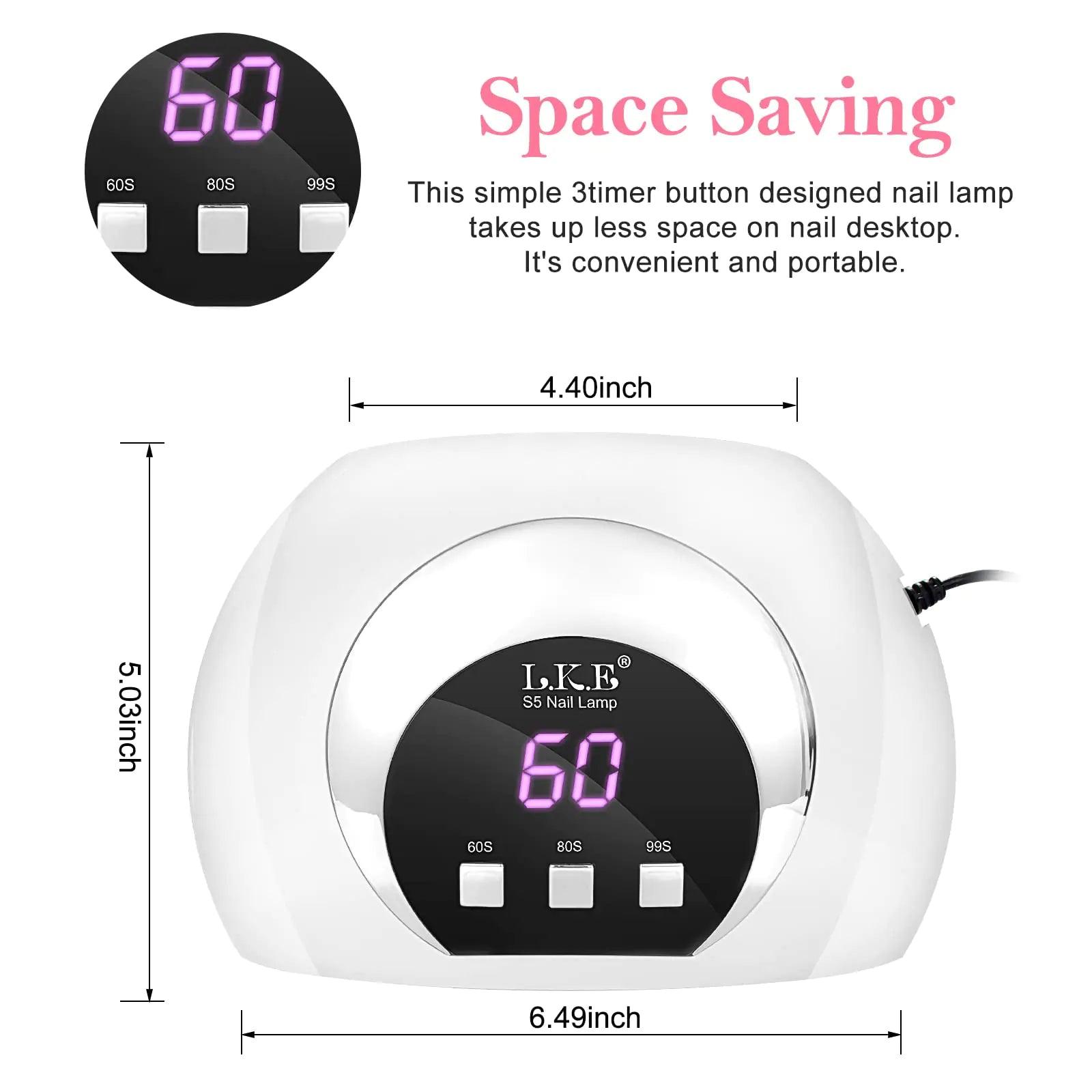 Wisdompark UV LED Nail Lamp, 54W UV Light for Gel Nails with Automatic Sensor/3 Timer Setting Professional Nail Dryer Gel Polish Curing Lamp Nail Art Tools (White) (54, Watts) 54 - Evallys.com