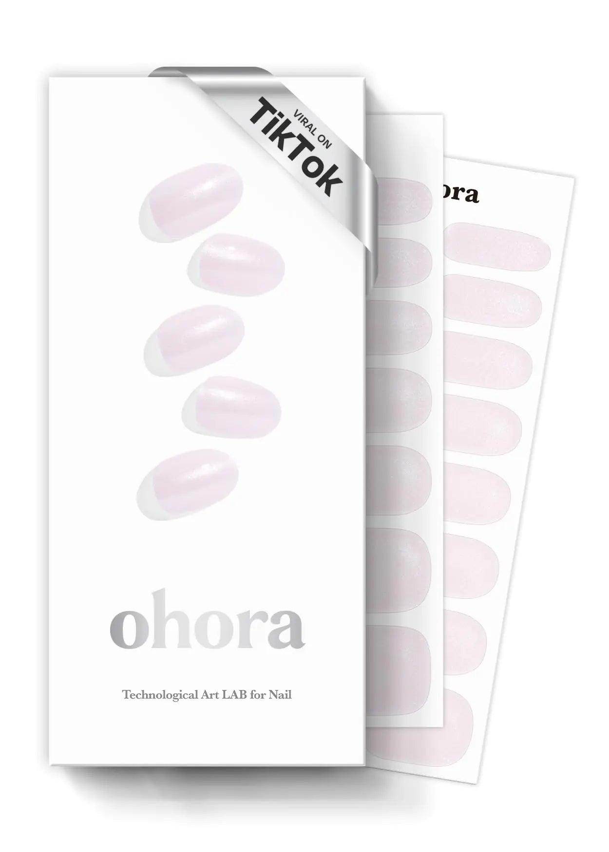 ohora Semi Cured Gel Nail Strips (N Bare Pink) - White, Solid, Works with Any UV/LED Nail Lamps, Salon-Quality, Long Lasting, Easy to Apply & Remove - Includes 2 Prep Pads, Nail File & Wooden Stick 01. N Bare Pink - Evallys.com # #