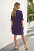 Wkior Shift Dress for Women V Neck Short Sleeves Solid Color Casual Flowy Summer Dresses(S-2XL) Medium B1-purple - Evallys.com # #