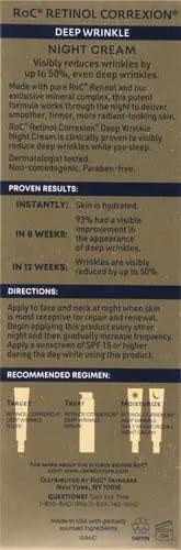 RoC Retinol Correxion Deep Wrinkle Anti-Aging Night Cream, Daily Face Moisturizer with Shea Butter, Glycolic Acid and Squalane, Skin Care Treatment, 1 Ounces (Packaging May Vary) - Evallys.com # #