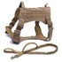 Nylon Tactical Dog Harness with Handle & Bungee Leash for Large Dogs - Evallys.com # #