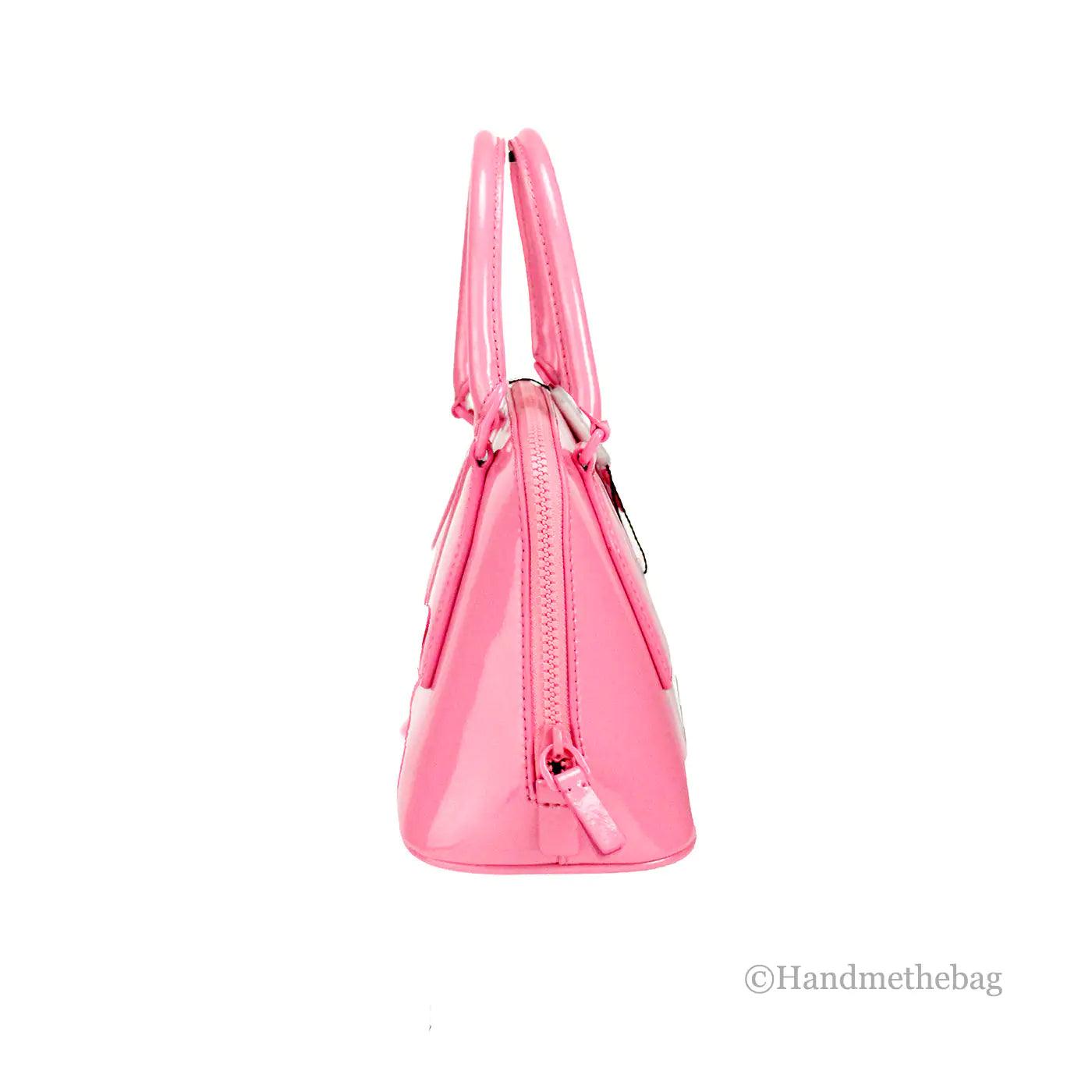 Marc Jacobs Small Candy Pink Patent Dome Satchel Crossbody Bag - Evallys.com # #