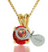 14k Yellow Gold Capricorn Necklace Zodiac Pendant 24k Gold inscribed on Crystal - Evallys.com # #