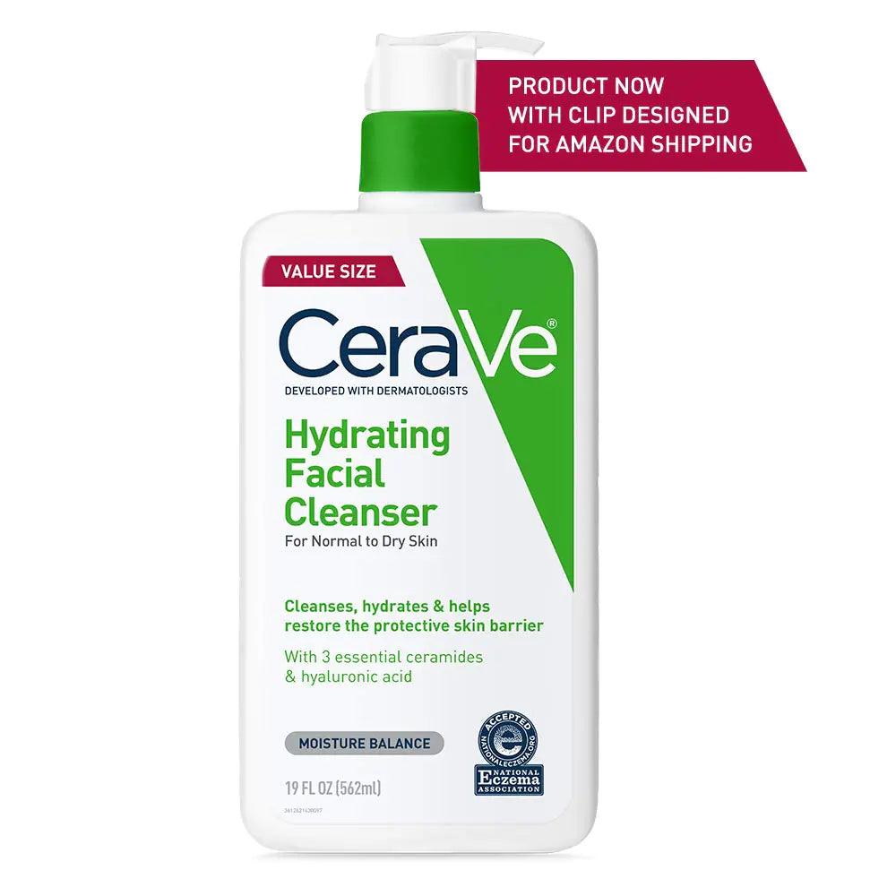 CeraVe Hydrating Facial Cleanser | Moisturizing Face Wash For Dry Skin | Hyaluronic Acid + Ceramides + Glycerin | Hydrating Cleanser For Normal To Dry Skin | National Eczema Assosiation Certified - Evallys.com # #