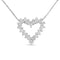 14K White Gold Round Cut Diamond Shimmering Love Heart Pendant Necklace (0.20 cttw, H-I Color, SI2-I1 Clarity) - Evallys.com # #