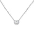 14K White Gold 1/2 Cttw Lab Grown Oval Shape Solitaire Diamond East West 18" Pendant Necklace (E-F Color, VS1-VS2 Clarity) - Evallys.com # #