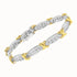 10K Yellow Gold Plated .925 Sterling Silver Two Tone 3/4 CttwDiamond X & O Link Tennis Bracelet (H-I Color, I1-I2 Clarity) - 7” - Evallys.com # #