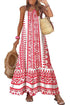 Dokotoo Women Summer Dresses 2024 Spaghetti Strap Scoop Neck Smocked Ruffle Flowy Boho Maxi Dress Small Rose - Evallys.com