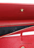 Burberry Porter Red Leather Branded Embossed Clutch Flap Wallet - Evallys.com # #