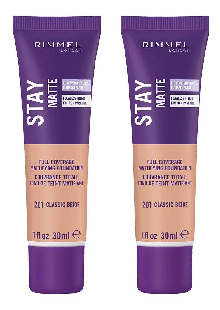 Rimmel Stay Matte Liquid Foundation, Classic Beige, 1 Fl Oz, 2 Count (Pack of 1) 2 Fl Oz (Pack of 1) - Evallys.com # #