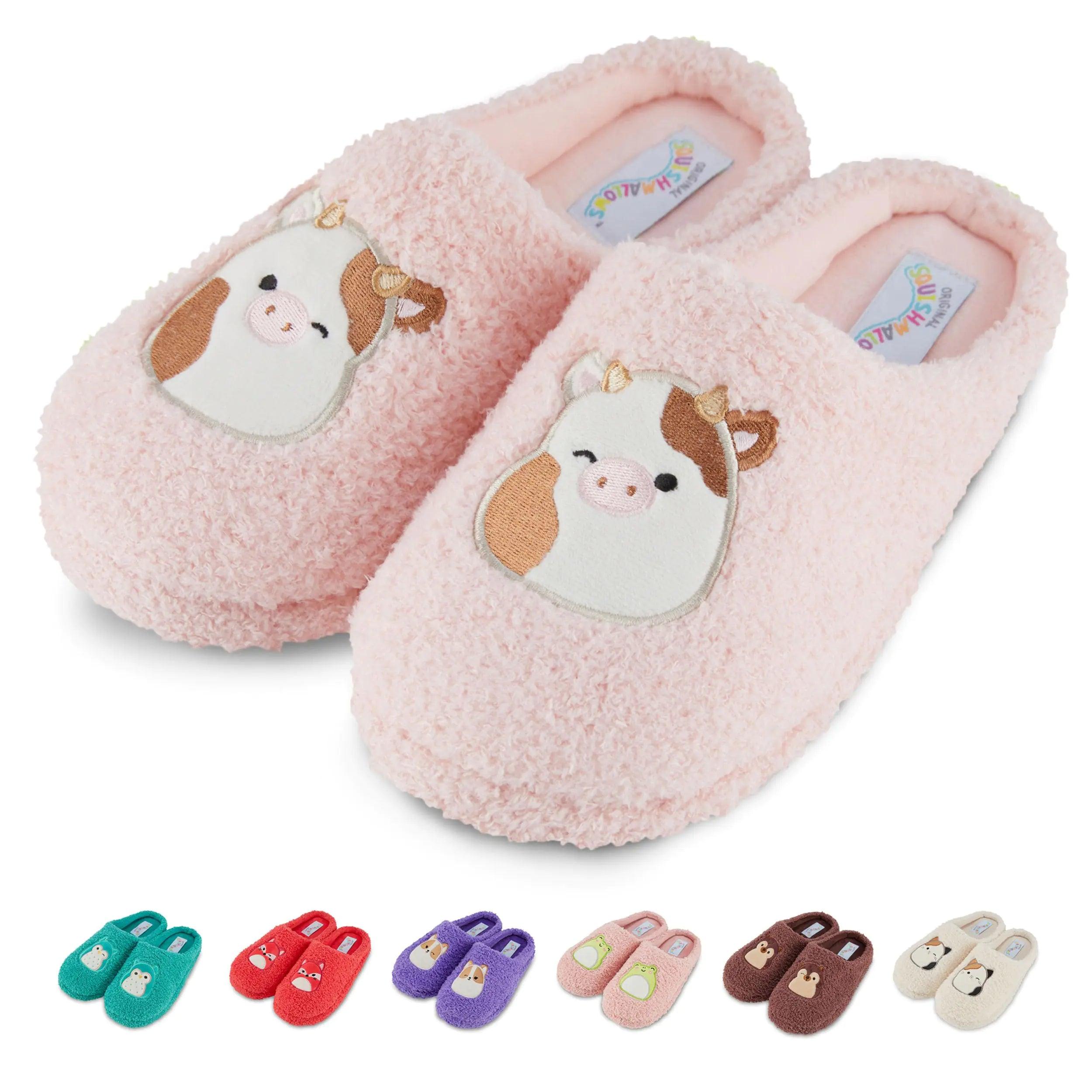 Squishmallows Kids Slippers and Womens Slippers Gifts for Women Extra Cozy Fuzzy House Slippers Slip On Ronnie the Cow 11-12 Little Kid - Evallys.com # #