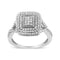 .925 Sterling Silver 1/2 Cttw Round-Cut Diamond Cluster Cushion Ring (I-J , I1-I2) - Evallys.com # #