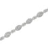 .925 Sterling Silver 1.0 cttw Miracle-set Round-Cut Diamond Pear and Bezel Link Bracelet (I-J, I3) - Size 7.5" - Evallys.com # #