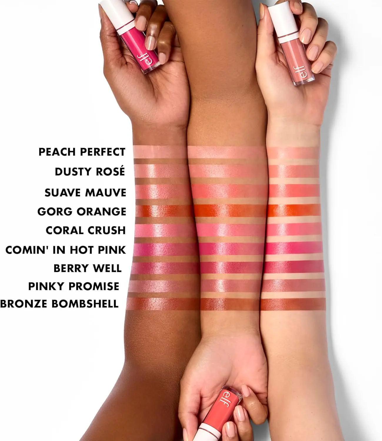 e.l.f. Camo Liquid Blush, Long-lasting Liquid Blush For High-pigment Color, Creates A Soft, Dewy Finish, Vegan & Cruelty-free, Peach Perfect 0.13 Fl Oz (Pack of 1) - Evallys.com # #