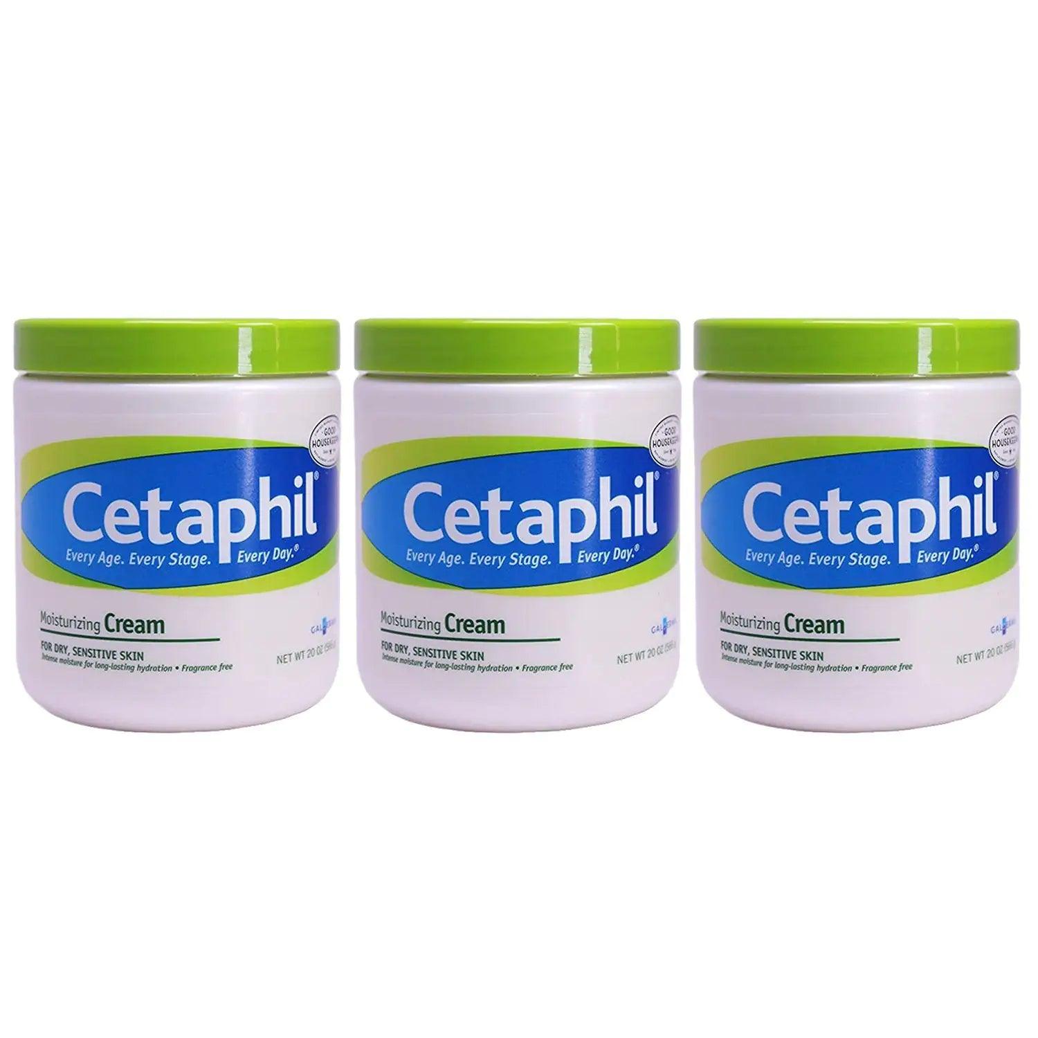 Cetaphil Moisturizing Cream (20 Ounce) (3 Pack) Fragrance Free 1.25 Pound (Pack of 3) - Evallys.com # #