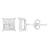 10K White Gold Square Earrings with Princess Cut Diamond (3/4 cttw, I-J Color, I2-I3 Clarity) - Evallys.com # #