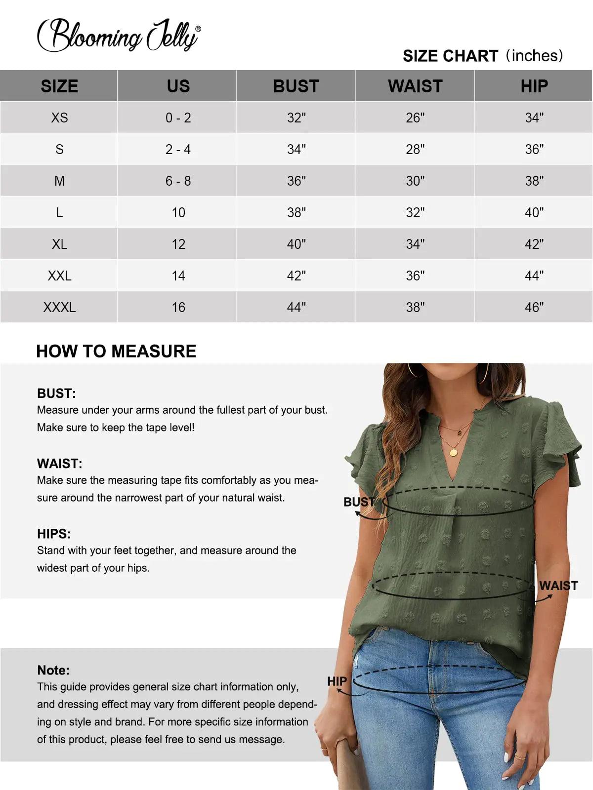 Blooming Jelly Womens White Blouse V Neck Ruffle Sleeve Flowy Shirts Dressy Casual Cute Summer Tops Medium Army Green - Evallys.com # #