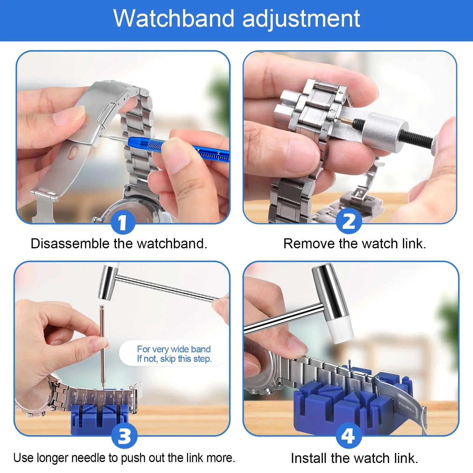 JOREST Watch Repair Kit, for Watch Battery Replacement & Watch Link Removal and Resizing & Watch Opener, Watch Repair Screwdriver Set, Watch Wrench Back Remover, Watch Cleaning, Spring Bar Tool - Evallys.com # #