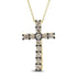 10K Yellow Gold Plated .925 Sterling Silver 1.00 Cttw Traditional Diamond Cross 18" Pendant Necklace (Champagne color, I2-I3 Clarity) - Evallys.com # #