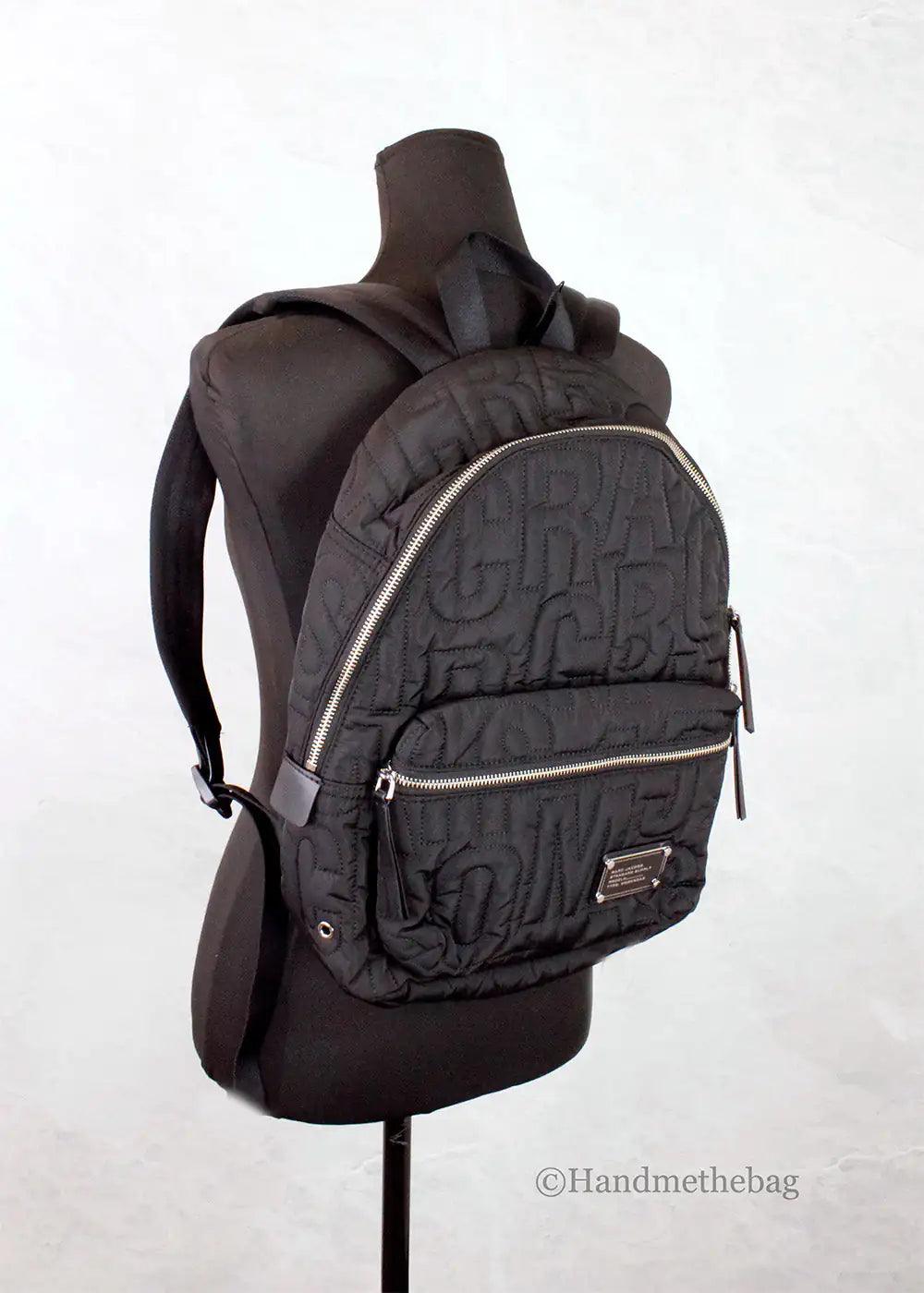 Marc Jacobs Medium Black Monogram Quilted Puffy Backpack - Evallys.com # #