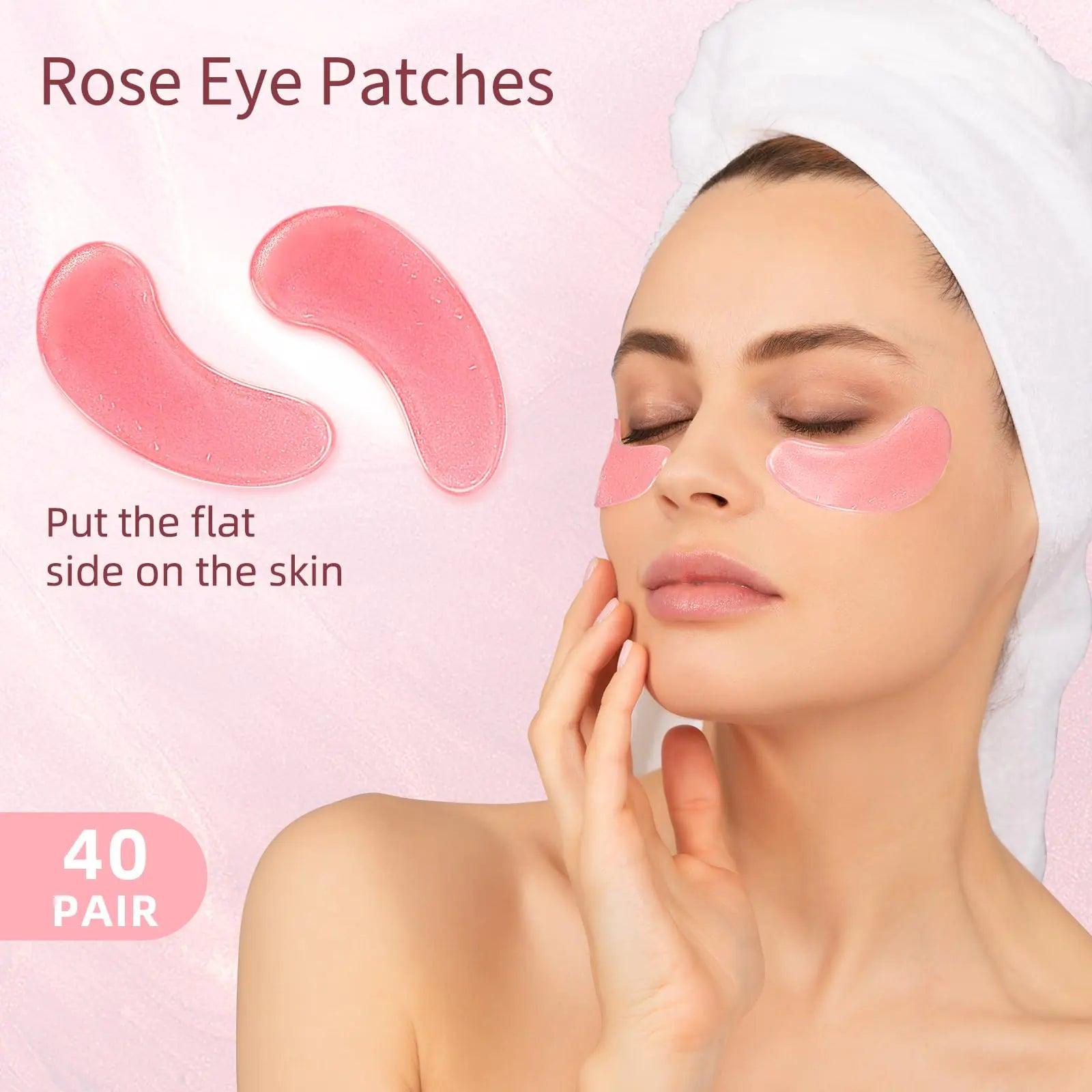 Under Eye Patches, 40 Pairs Eye Mask for Dark Circles, Puffy Eyes, Undereye Bags,Wrinkles,Eye Mask Patches with Rose, Eye Treatment Skin Care for Men & Women Gift Pink - Evallys.com # #