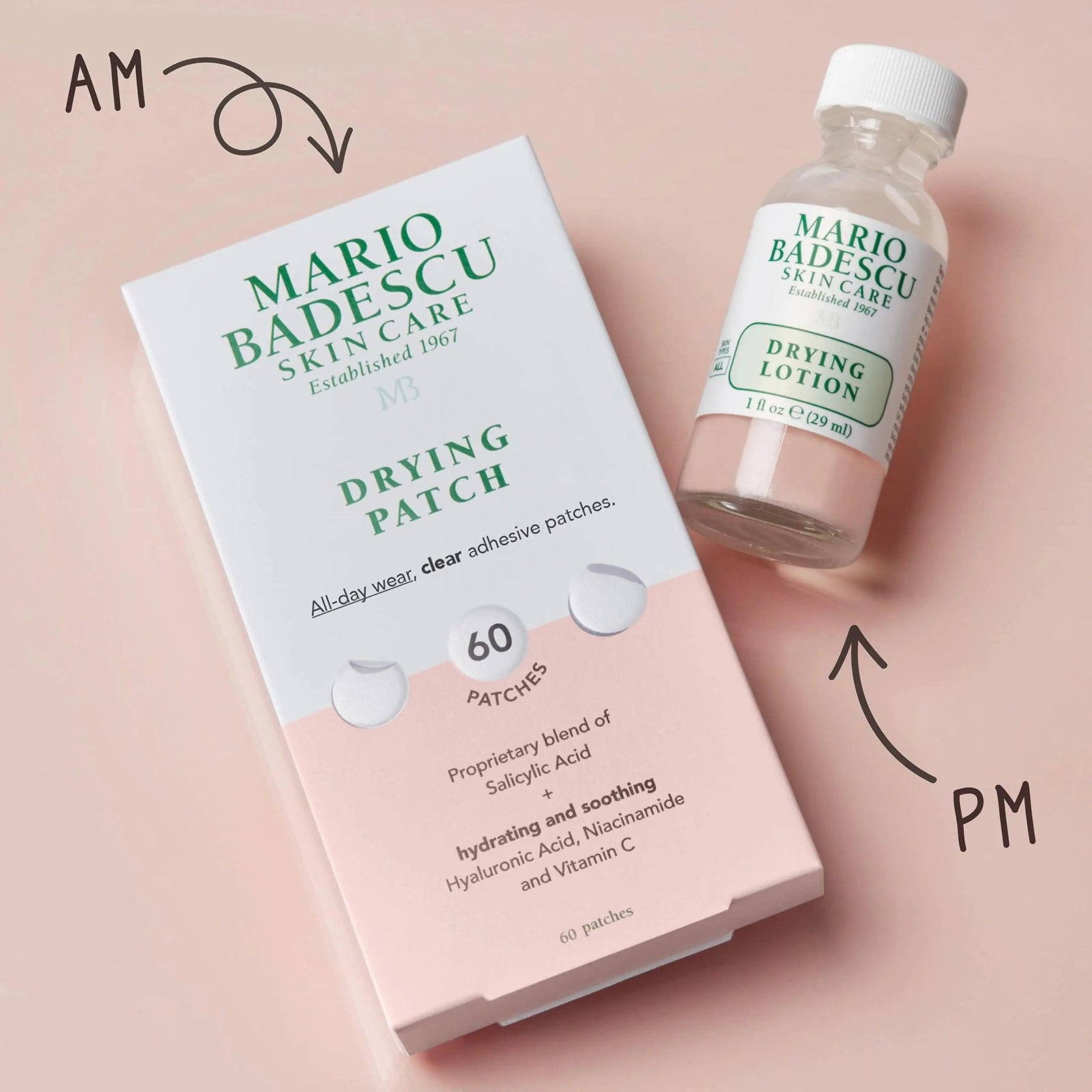 Mario Badescu Drying Lotion for All Skin Types| Blemish Spot Treatment with Salicylic Acid and Sulfur | Dries Surface Blemishes 01 Drying Lotion Glass Bottle, 1 Fl oz - Evallys.com # #