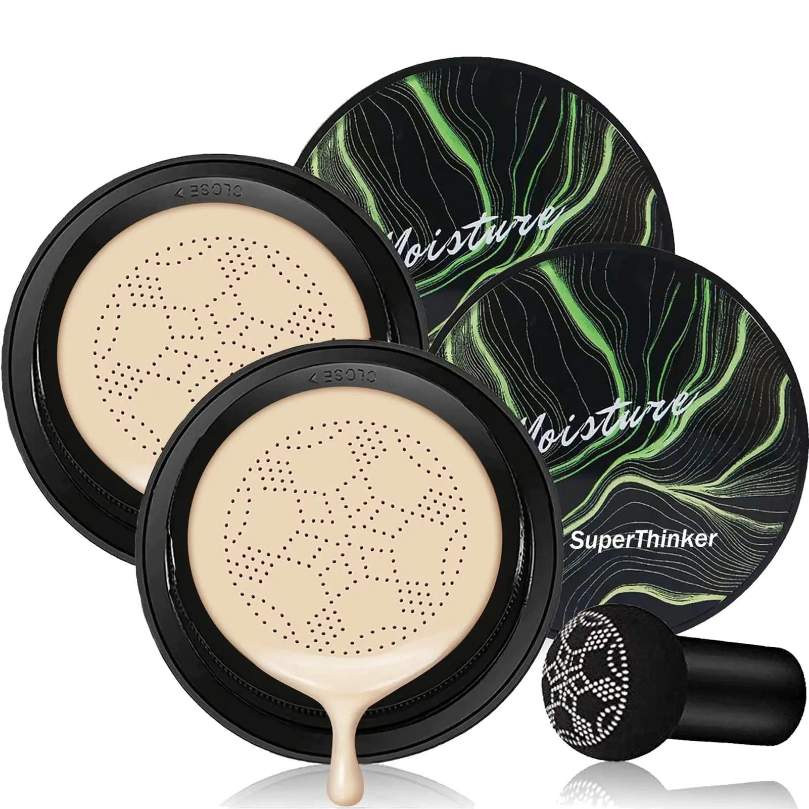 Mushroom Head Air Cushion CC Cream, BB Cream Face Makeup Foundation for Mature Skin Moisturizing Concealer Brighten Long-Lasting, Even Skin Tone for All Skin Types (2PCS Ivory) 1.5 Fl Oz (Pack of 1) 2PCS Ivory - Evallys.com # #