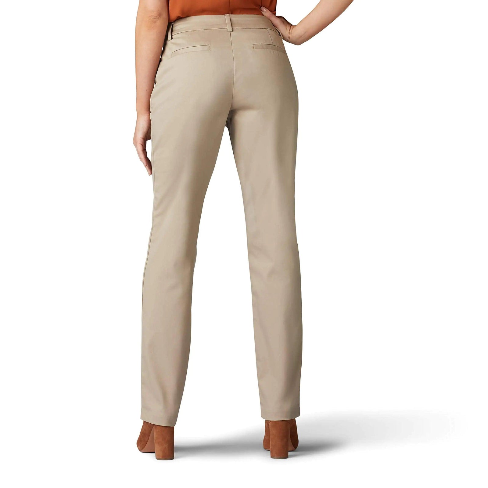 Lee womens Wrinkle Free Relaxed Fit Straight Leg Pant 10 Flax - Evallys.com # #